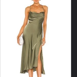 Gaia Dress in Sage, Revolve Stain Dress